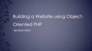Building a Website using Object Oriented PHP 02