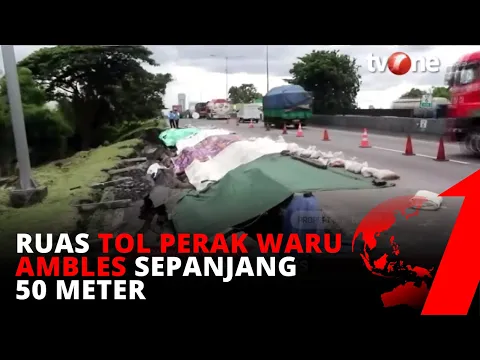 Bikin Merinding, Ruas Tol Perak Waru Amblas Sepanjang 50 Meter