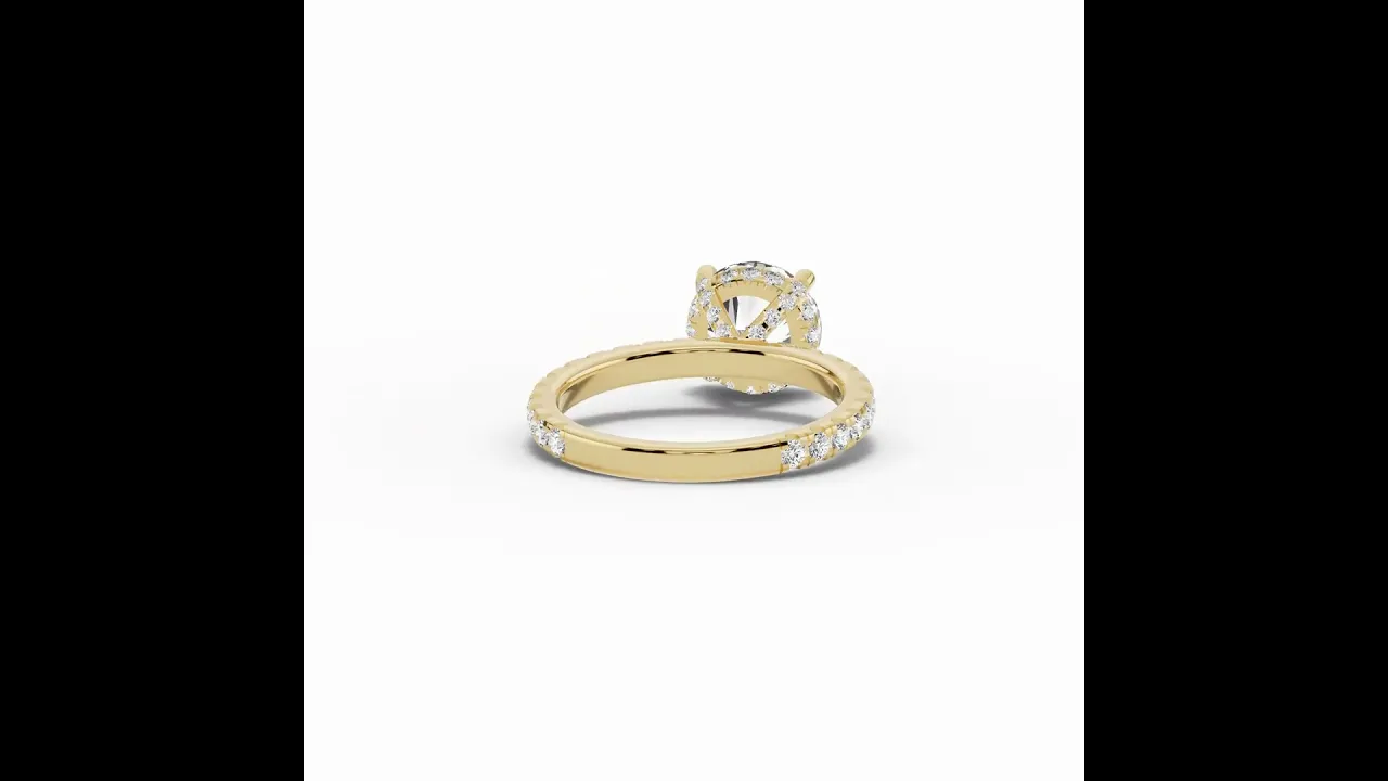 Round Coronet Diamond Crown Engagement Ring
