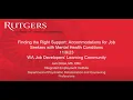 FCS Finding the Right Support Accomodations for Job Seekers with Mental Health Conditions