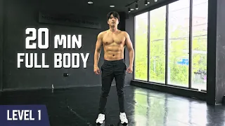 20 Min FULL BODY Workout | No Equipment & No Repeat | 20분 전신 운동 (장비 없음 & 반복 없음)