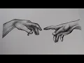 how to draw the creation of adam hands step by step pencil drawing