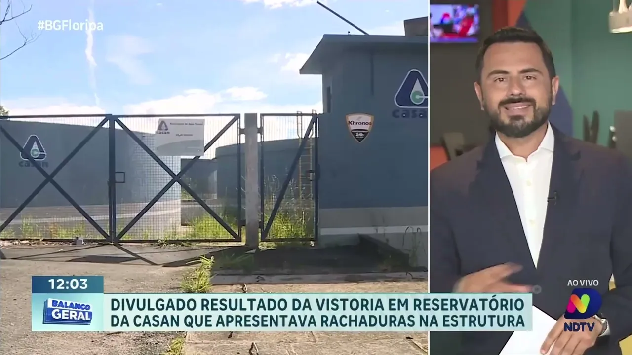 Reservatório da CASAN: divulgado resultado da vistoria com rachaduras