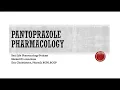 Pantoprazole Protonix Pharmacology