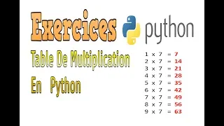 Table De Multiplication En Python