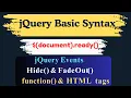 jQuery Basic Syntax Explained Hide Fade Out an Elements Tutorial