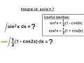 Calculus 2 Integration of Trig Functions 11 of 16 Integral of sin 2 x
