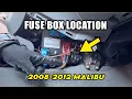 2008-2012 Chevrolet Malibu Fuse Box Locations 2 Places
