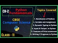 2 Python Fundamentals Barebones of Python Program Variables Assignment in Python Class 11
