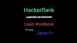 Lisa s Workbook Problem from HackerRank Algorithms Java programming