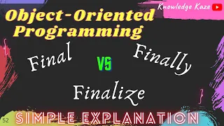 Final vs Finally vs Finalize Java Simple Explanation with Program