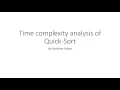 Time complexity analysis of Quick Sort