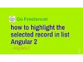 how to highlight the selected record in list Angular 2