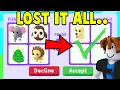Trading in Adopt Me But I Have To Accept EVERY OFFER Gone Wrong