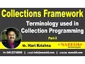 Terminology used in Collection Programming Part 3 Core Java Tutorial Mr Hari Krishna