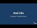 Java Mad Libs