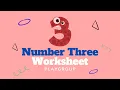Number 3 Worksheet - Playgroup