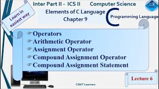 C Language Ch9 Operators Expression Arithmetic Operator Compound Assignment Operator