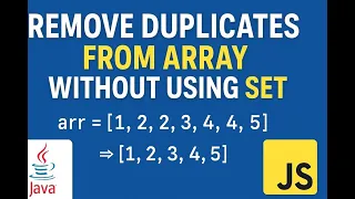 Remove Duplicates from Sorted Array Java JavaScript DSA