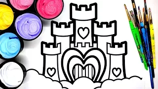 Painting a Simple Castle Coloring Pages for Kids