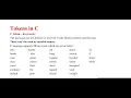 Comments and Token in C