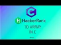11 1D Array In C Hackerrank C Solutions