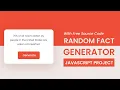 Random Fact Generator App Javascript Project With Source Code