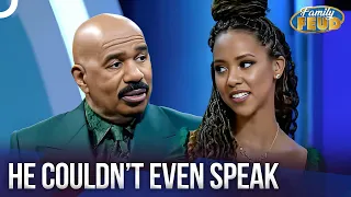 beautiful lady stunned steve harvey family feud classics