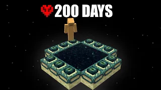 I Survived 200 Days Stuck on an End Portal Hardcore