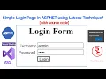 How to Create a Simple Login Form in ASP NET using Visual Studio 2022 With Source Code