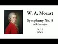 Mozart: Symphony No. 5 in B-flat major, K. 22 (with Score)