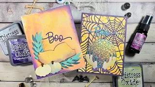 2 Halloween Cards with Easy Techniques to Add Interest!