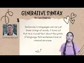 Generative Syntax discussion