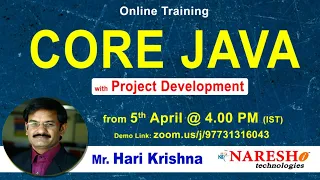 Core Java Online Training Day-2 by Mr Hari Krishna