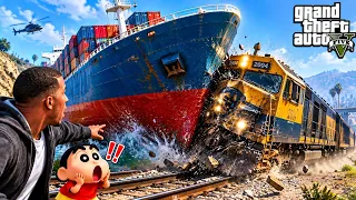 I Put BOATS In Front Of A TRAINβ¦ π³π IN gta5 #gta5 #gta #viral