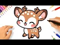 HOW TO DRAW A CUTE KAWAII DEER STEP BY STEP