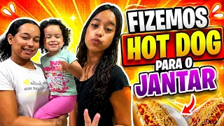 FIZEMOS CACHORRO QUENTE PRO JANTAR !!#hotdog #jantar #lanche 