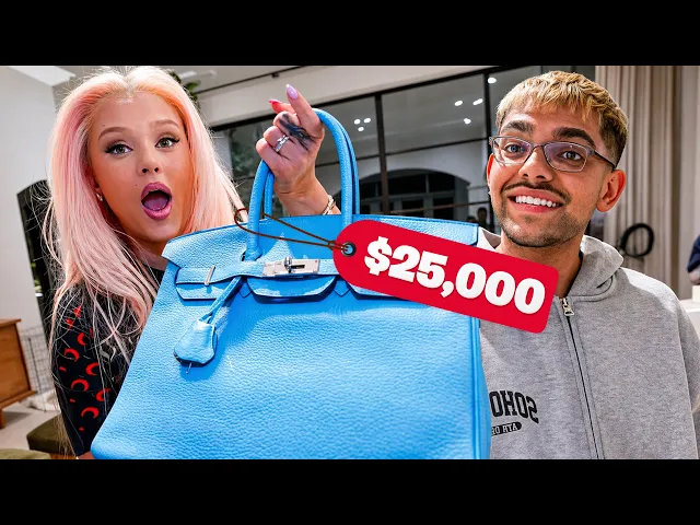 Video: N3on Surpises Alabama Barker With a $25,000 Birkin Bag!