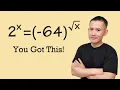 Solving an exponential equation with negative base