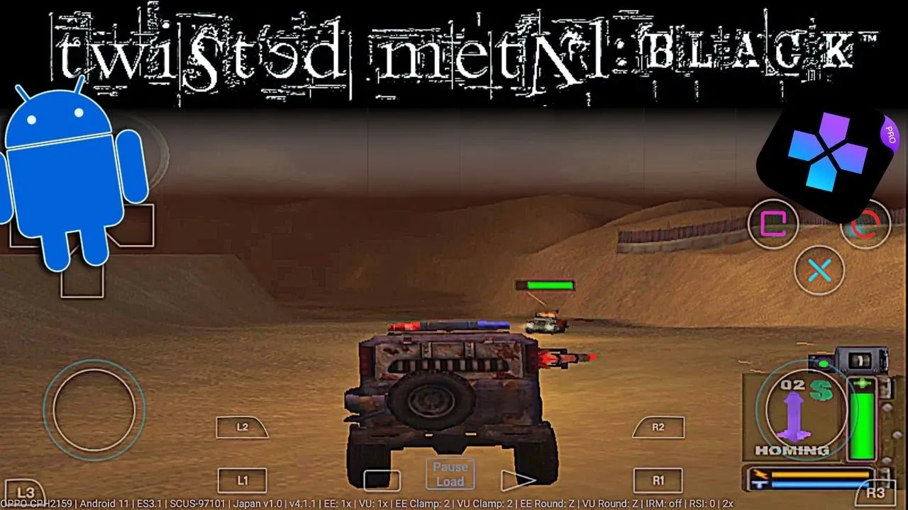 Twisted Metal Black - PS2 Emulator Android Gameplay [Damon Ps2 PRO] - Game APK For Mobile (2022)