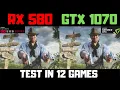 RX 580 8gb Vs GTX 1070 Benchmark Comparison In 12 Games