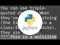 How do I create multiline comments in Python