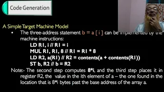 Code Generation - Sample Machine Codes of the Simple Target Machine Model