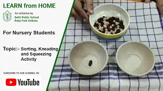 Nursery Sorting Kneading and Squeezing Activity DPS Ruby Park Kolkata