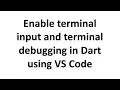 How to enable terminal input and terminal debugging in Dart using visual studio code