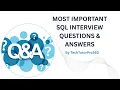 Most Important SQL Interview Questions Pattern Matching Stored Procedures Constraints
