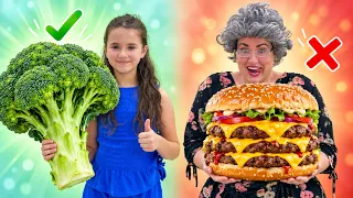 Ruby and Bonnie Healthy vs Unhealthy Lunch at the Picnic