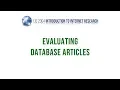 Evaluating Library Database Sources