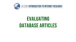 Evaluating Library Database Sources