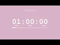 1 Hour Timer Pastel Pink Screen Countdown Progress Bar